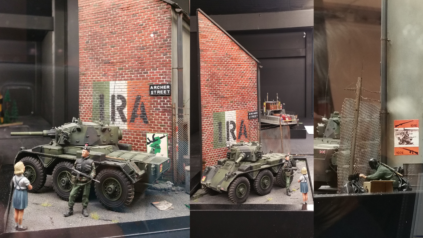 Högsta klass på den här dioraman. Notera IRA-terroristen bakom stängslet, i färd med att rigga en bensinbomb!